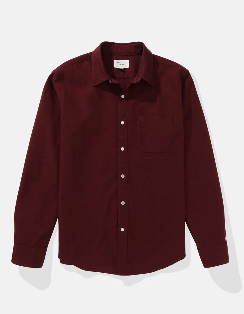 American Eagle  AE Slim Fit Everyday Oxford Button-Up Shirt for Men | Best Price UAE