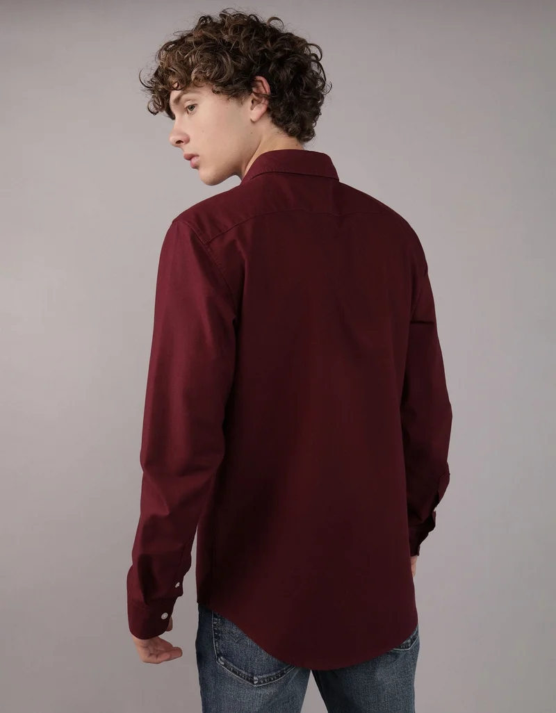 امريكان ايجل قميص أوكسفورد بأزرار وقصّة سلِم بأكمام قصيرة