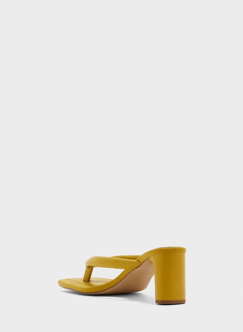 Ginger Toe Thong Low Heeled Mule