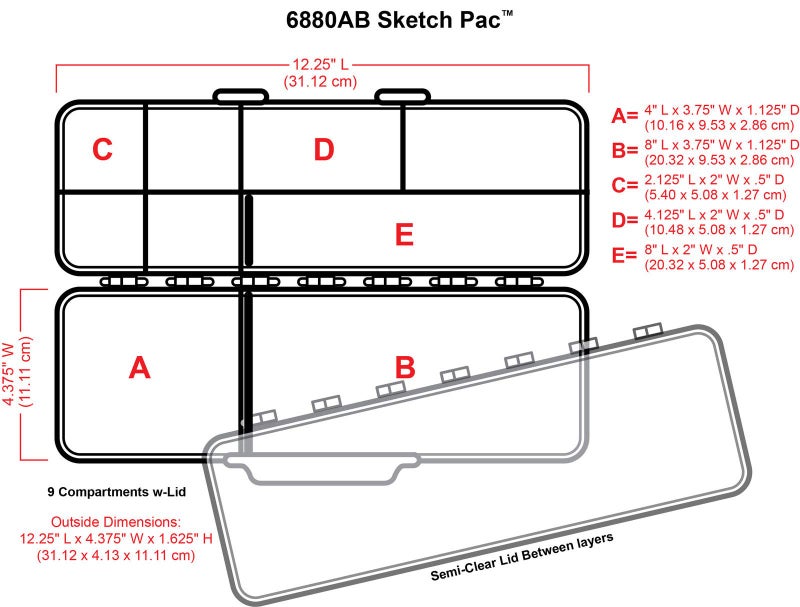 ArtBin Sketch-Pack-Translucent /Black Art Supply Box, 6880AB - Image 3