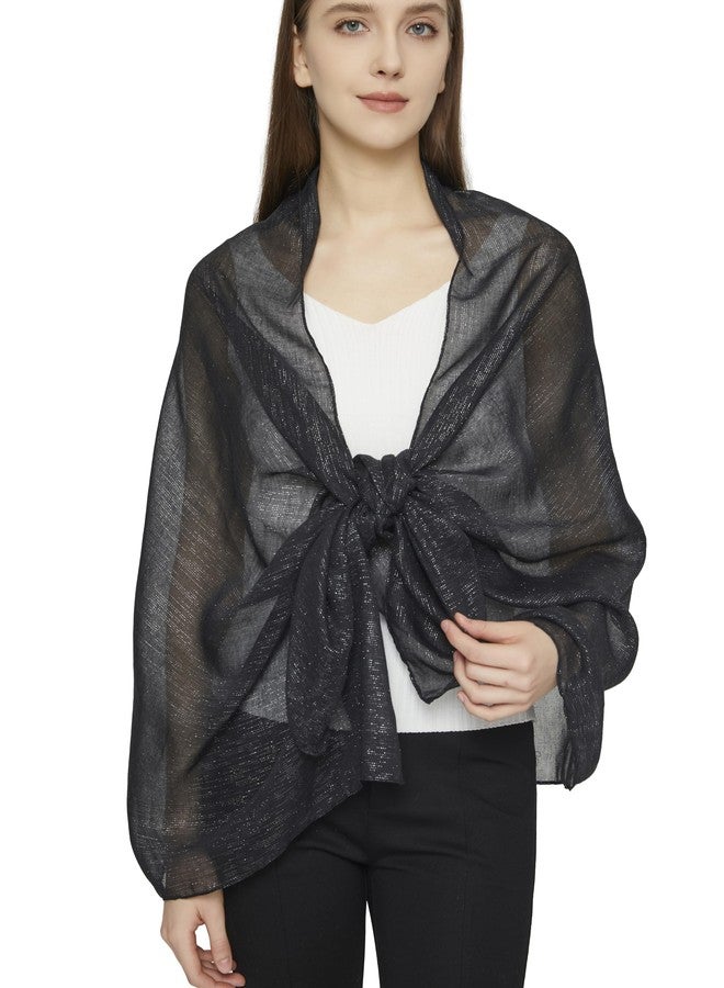 PANTONIGHT Women's Fashion Scarf Sparkling Evening Shawl Lightweight Wedding Shawl Head Scarf and Wraps for Party (2701) - Image 4