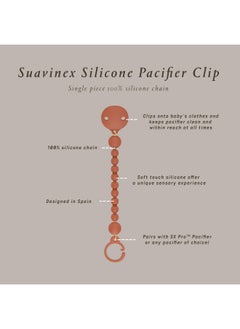 SUAVINEX Suavinex Color Essence Silicone Baby Pacifier Clip, Single Piece 100% Soft Silicone Chain, Baby Accessories, Baby Essentials, Designed in Spain (Jungle Green)  - Image 2