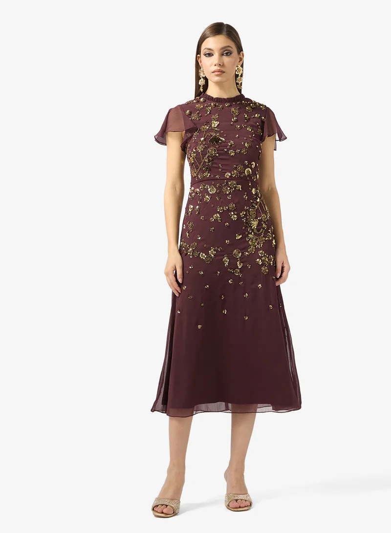 فروك اند فرل Embellished crew neck midi dress