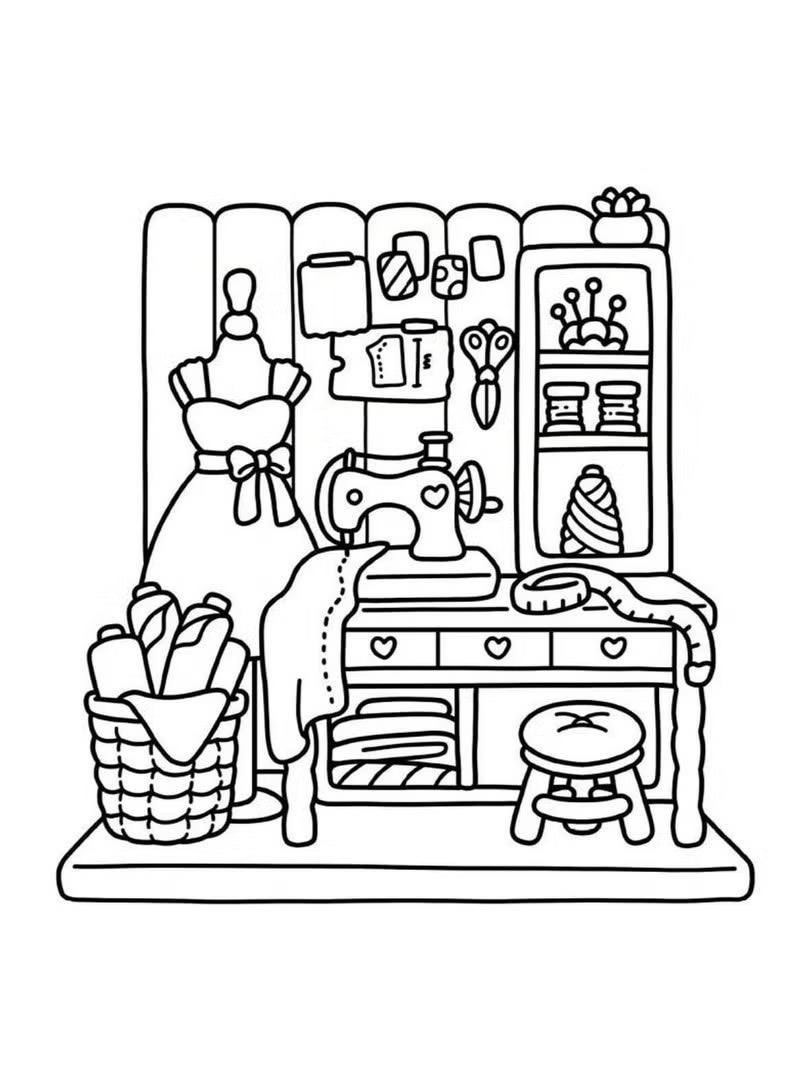 Little Corner Cozy Coloring Book – 40 Pages of Relaxing Small Room Designs with Whimsical Animated Cover, Perfect for Teens & Adults, Ideal for Stress Relief & Artistic Expression, Great Gift for Valentine's Day, Christmas, Birthdays, and More - Image 3
