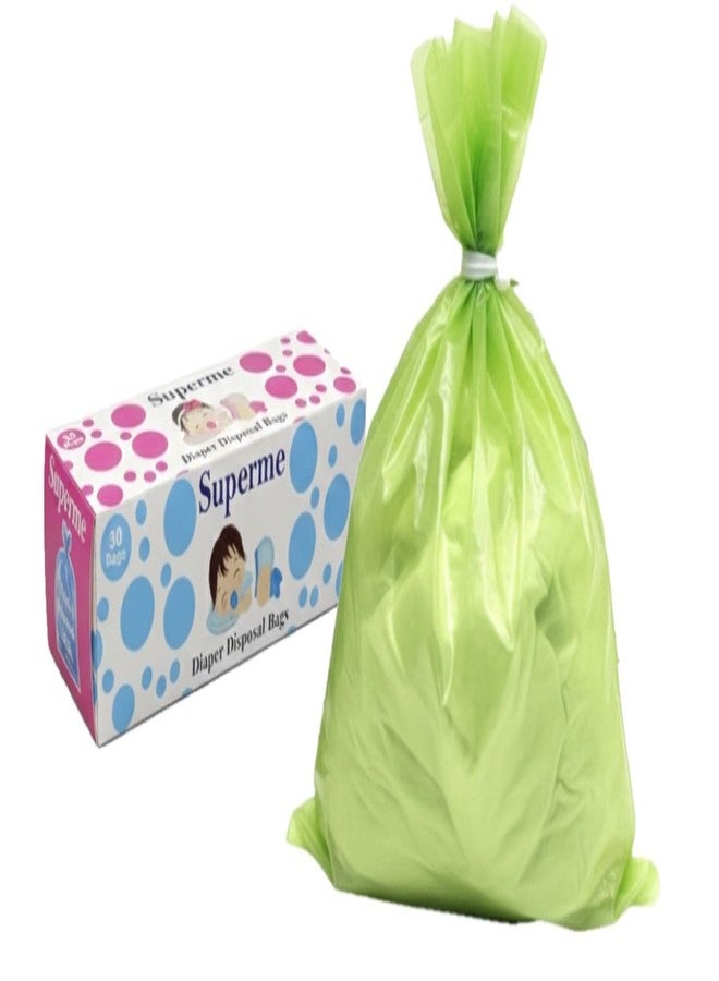 Superme Baby Diaper Disposable Bags - 60 Bags - Degradable, Leak-Proof Bags for Disposal of Diapers (PACK OF 2 BOXES) - Image 1
