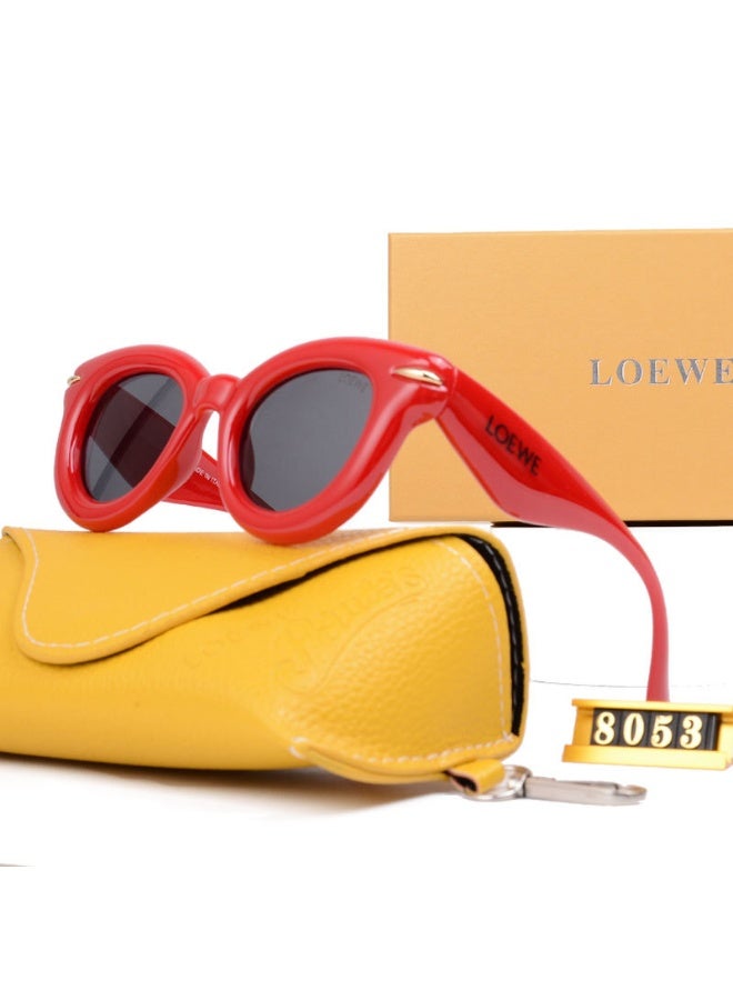 LOEWE نظارات شمسية دائرية حمراء من لوي في مع علبة مميزة