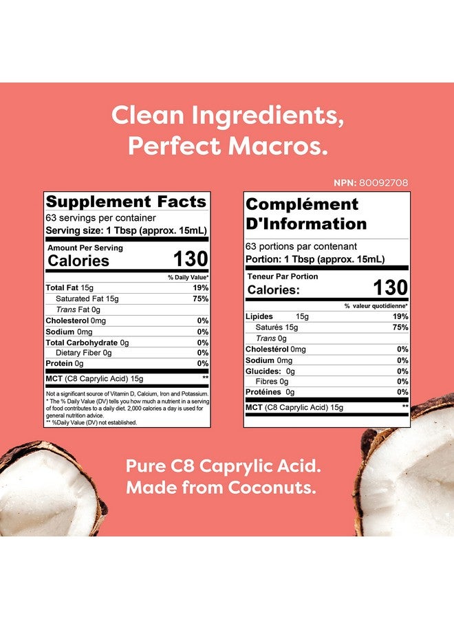 Kiss My Keto Kiss My Keto MCT Oil C8 - 32 oz Pure C8 MCT Oil Keto Fuel - Pure MCT Oil Bottle with Pump - High Octane MCT C8 Oil Caprylic Acid - Keto Pure MCT Coconut Oil Brain Fuel - Liquid Coconut MCT Oil Pure - Image 3