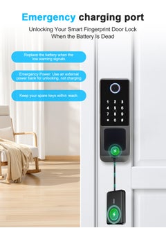 ALINK Smart Door Lock, Fingerprint Smart Lock,Outdoor WIFI Electronic Lock, Remote Control With TTLock APP, IP65 Waterproof With 4 Cards  - Image 3