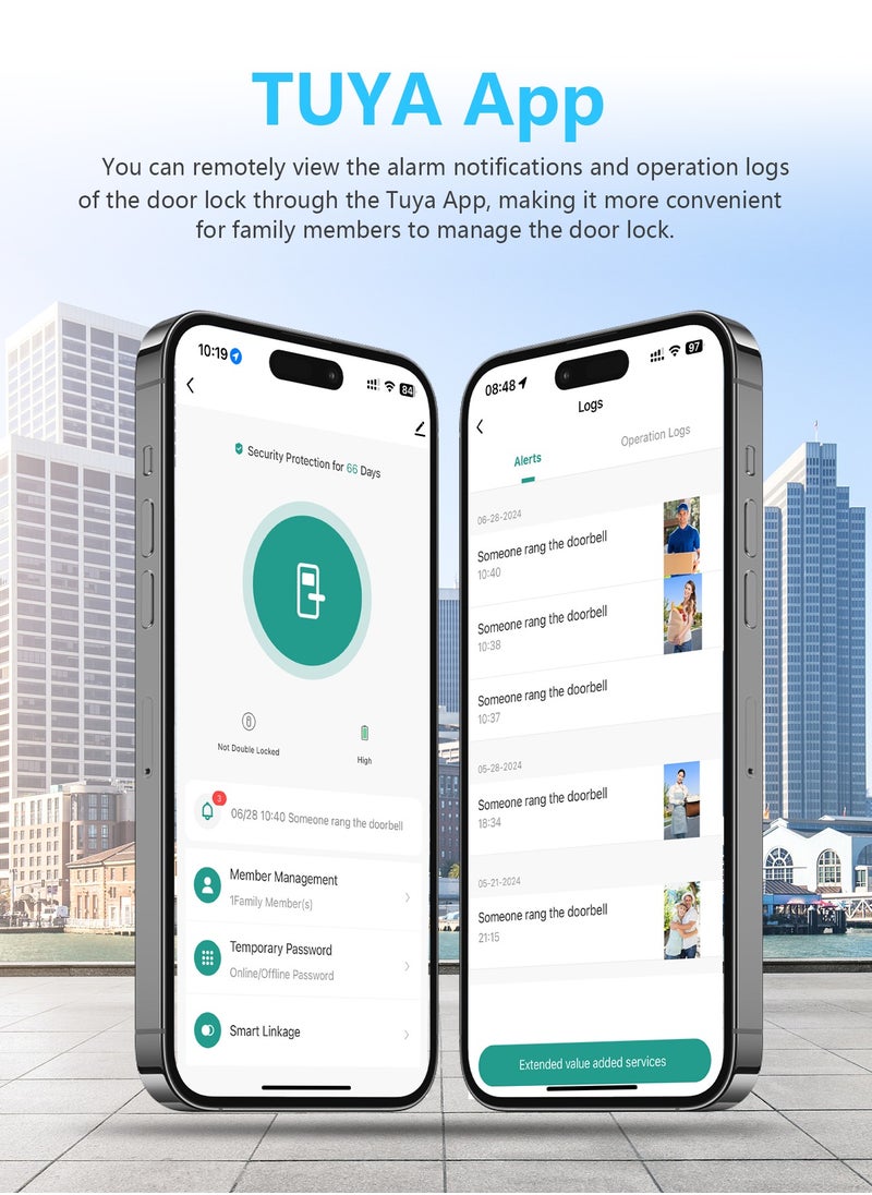 ALINK - Smart Door Lock, Fingerprint Smart Lock,Outdoor WIFI Electronic Lock, Remote Control With TTLock APP, IP65 Waterproof With 4 Cards - Image 1