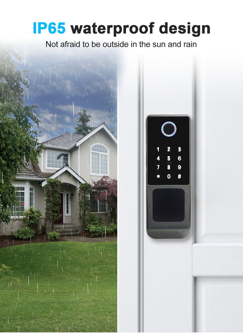 ALINK - Smart Door Lock, Fingerprint Smart Lock,Outdoor WIFI Electronic Lock, Remote Control With TTLock APP, IP65 Waterproof With 4 Cards - Image 1