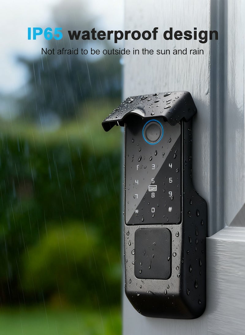 ALINK Smart Door Lock, IP65 Waterproof  Fingerprint Smart Lock,Outdoor WIFI Electronic Lock, Remote Control With TTLock APP, With 6Cards - Image 3