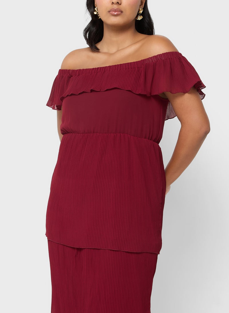Ella Plus Ruffled Off-Shoulder Dress  - Image 3