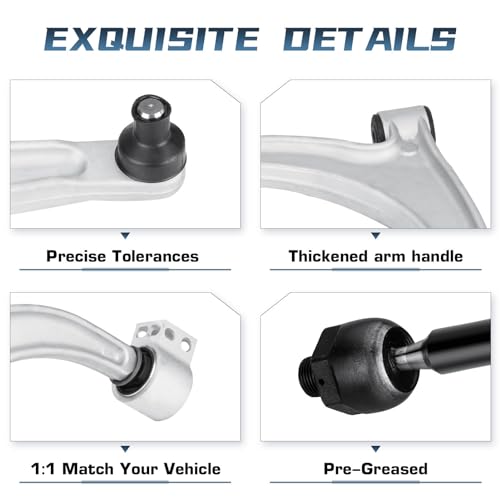 Autsurles Front Lower Control Arm with Ball Joint Assembly for Chevy Malibu 2005-2012, for Pontiac G6 05-10, for Saturn Aura 07-09, Sway Bars Link Inner Outer Tie Rods Ends Suspension Kit K620180 K620179 8PCS - Image 4