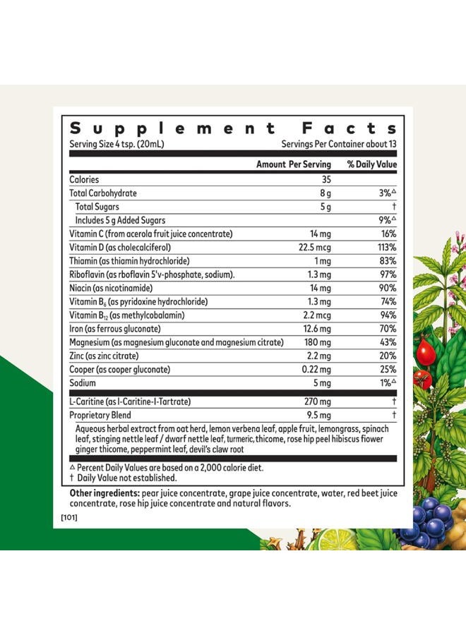 Floradix Iron Sport Liquid Mineral & Vitamin Formula - Daily Vitamin for Nutritional & Energy Support* - Sports Nutrition with Iron, B Vitamins & More - Vegan & Non-GMO - 8.5 Fl Oz - Image 2