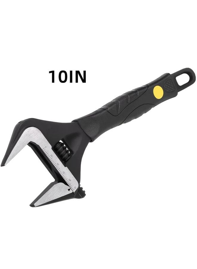 مفتاح قابل للتعديل بفتحة فم واسعة، طلاء أسود مؤكسد، فولاذ كروم فاناديوم، بمقاييس SAE ومترية. - Image 2