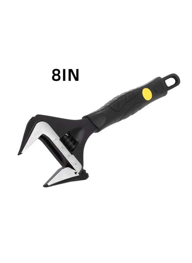 مفتاح قابل للتعديل بفتحة فم واسعة، طلاء أسود مؤكسد، فولاذ كروم فاناديوم، بمقاييس SAE ومترية. - Image 1