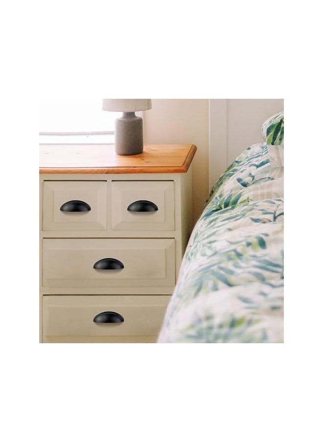 PROMASS promass Drawer Pulls Flat Black Cabinet Cup Pulls Kitchen Hardware Cabinet Handles Drawer Handles Knobs 3 inch Hole Center,Cabinet & Furniture Pulls,4 Pack,64mm,Black  - Image 5