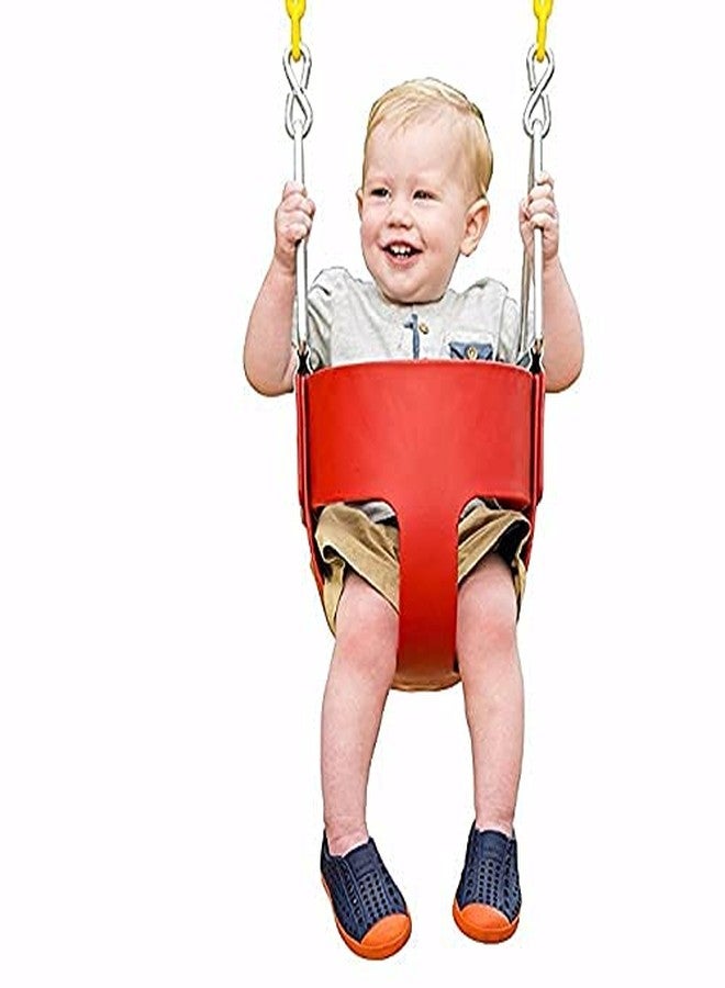 SSD RC SSD Children's Flexible Swing Garden Swing Paradise Children's High Back Full Bucket Chair Swing - Seat Only (Red) - Image 2