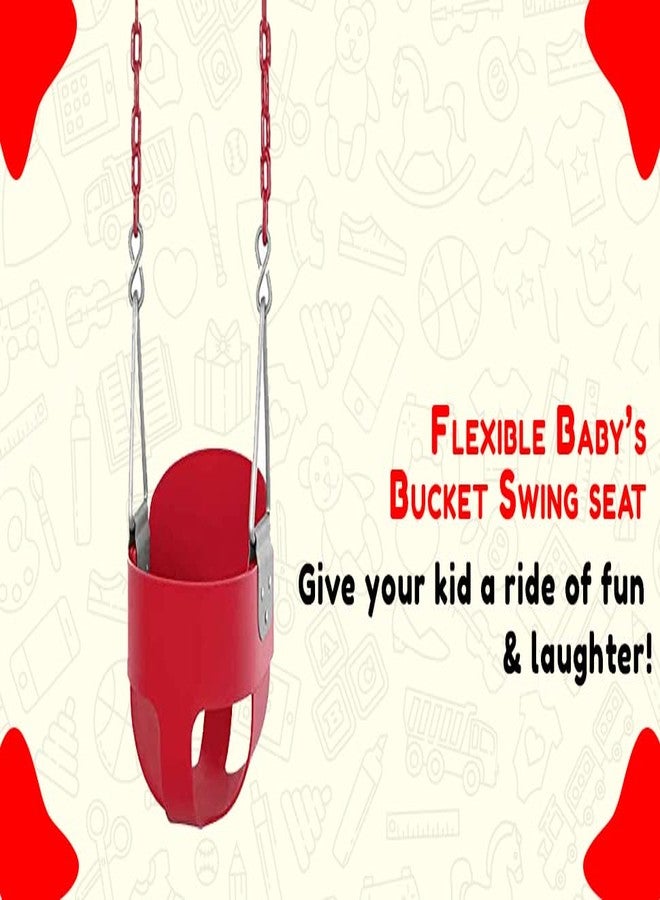 SSD RC SSD Children's Flexible Swing Garden Swing Paradise Children's High Back Full Bucket Chair Swing - Seat Only (Red) - Image 4
