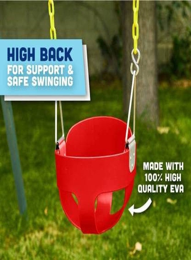 SSD RC SSD Children's Flexible Swing Garden Swing Paradise Children's High Back Full Bucket Chair Swing - Seat Only (Red) - Image 5