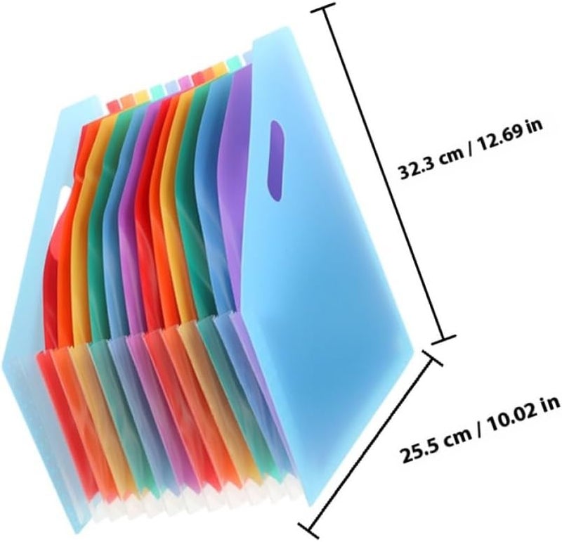 2pcs A4 Large Capacity Diagonal Standing Accordion File Folder, Plastic Expanding Document Organizer with Pink and Blue Covers for Office and Home Filing - Image 2