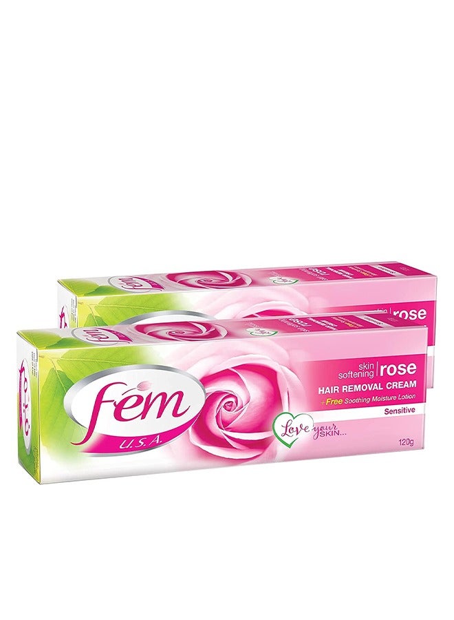 fem Hair Removal Cream With Rose 2 x 120g - Image 1