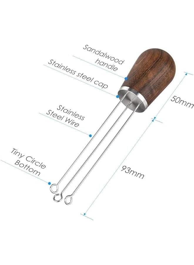 HOOKOR Espresso Coffee Stirrer,  Wood Handle Needle Type Coffee Distribution Tool-Professional Espresso Barista Coffee Tamper Distributor (Huanghuali Rosewood) - Image 2
