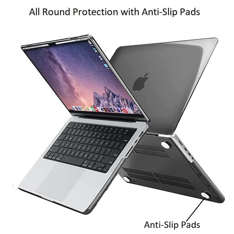 Midkart Case Compatible with MacBook Pro 14 Inch M5 M4 M3 M2 M1 Release 2026-2021 Model A3427 A3426 A3434 A3112 A3185 A3401 A2918 A2992 A2779 A2442 Hard Cover Keyguard Dustplugs, Black Transparent - Image 5