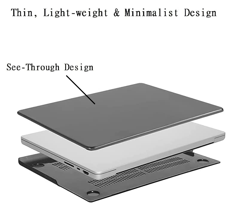 Midkart Case Compatible with MacBook Pro 14 Inch M5 M4 M3 M2 M1 Release 2026-2021 Model A3427 A3426 A3434 A3112 A3185 A3401 A2918 A2992 A2779 A2442 Hard Cover Keyguard Dustplugs, Black Transparent - Image 4