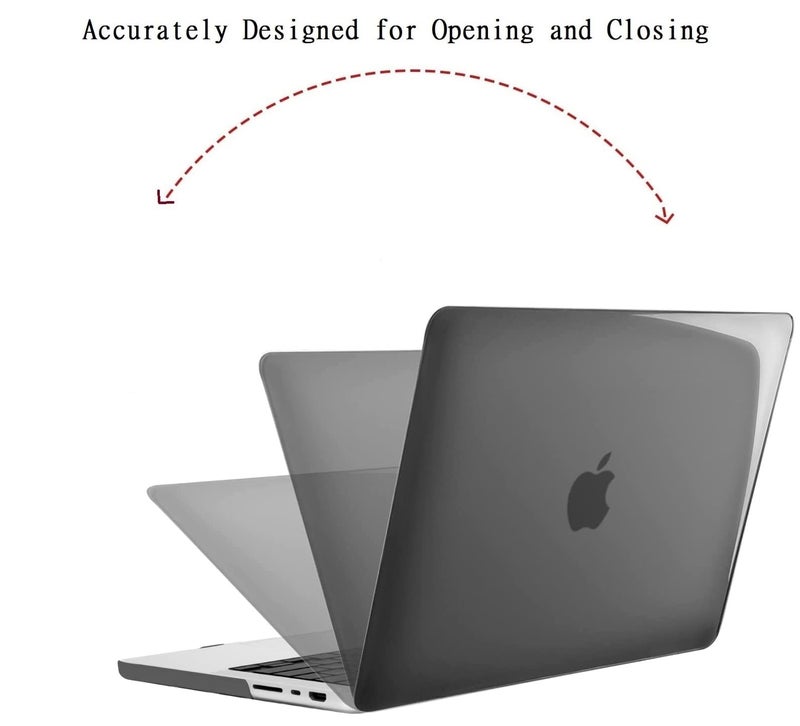 Midkart Case Compatible with MacBook Pro 14 Inch M5 M4 M3 M2 M1 Release 2026-2021 Model A3427 A3426 A3434 A3112 A3185 A3401 A2918 A2992 A2779 A2442 Hard Cover Keyguard Dustplugs, Black Transparent - Image 3