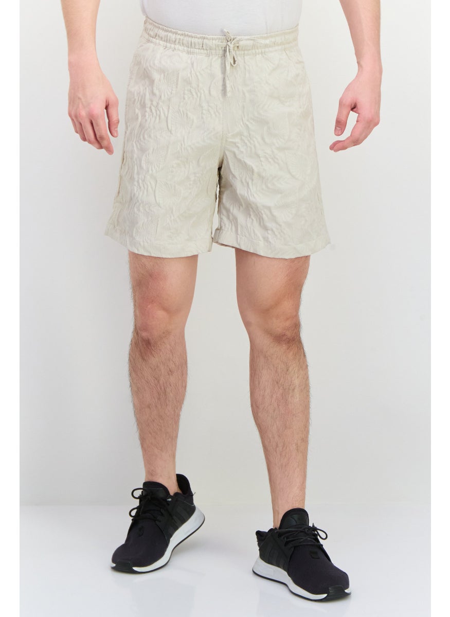 Jack Jones Men Jacquard Basic Shorts, Beige  - Image 1