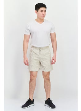 Jack Jones Men Jacquard Basic Shorts, Beige  - Image 4