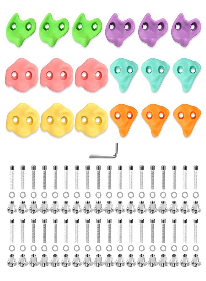 TOPNEW 18PCS Climbing Holds for Kids, Rock Wall Climbing Kit with Hardware for Indoor and Outdoor Climbing Wall, Soft Color - Image 2