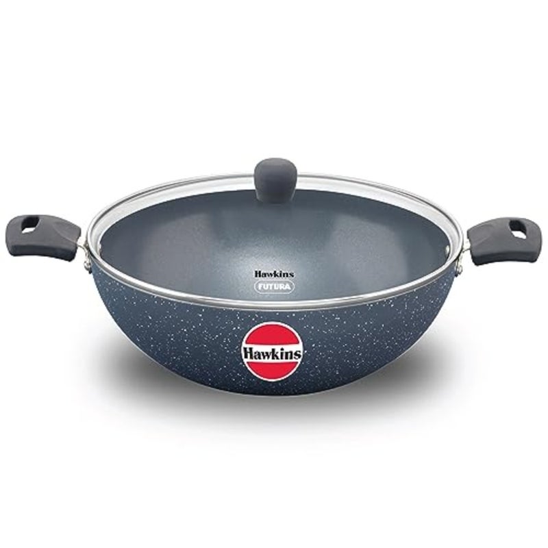 Ceramic NS Deep Kadhai W/Glass lid 5 Ltr Ind. - Image 1
