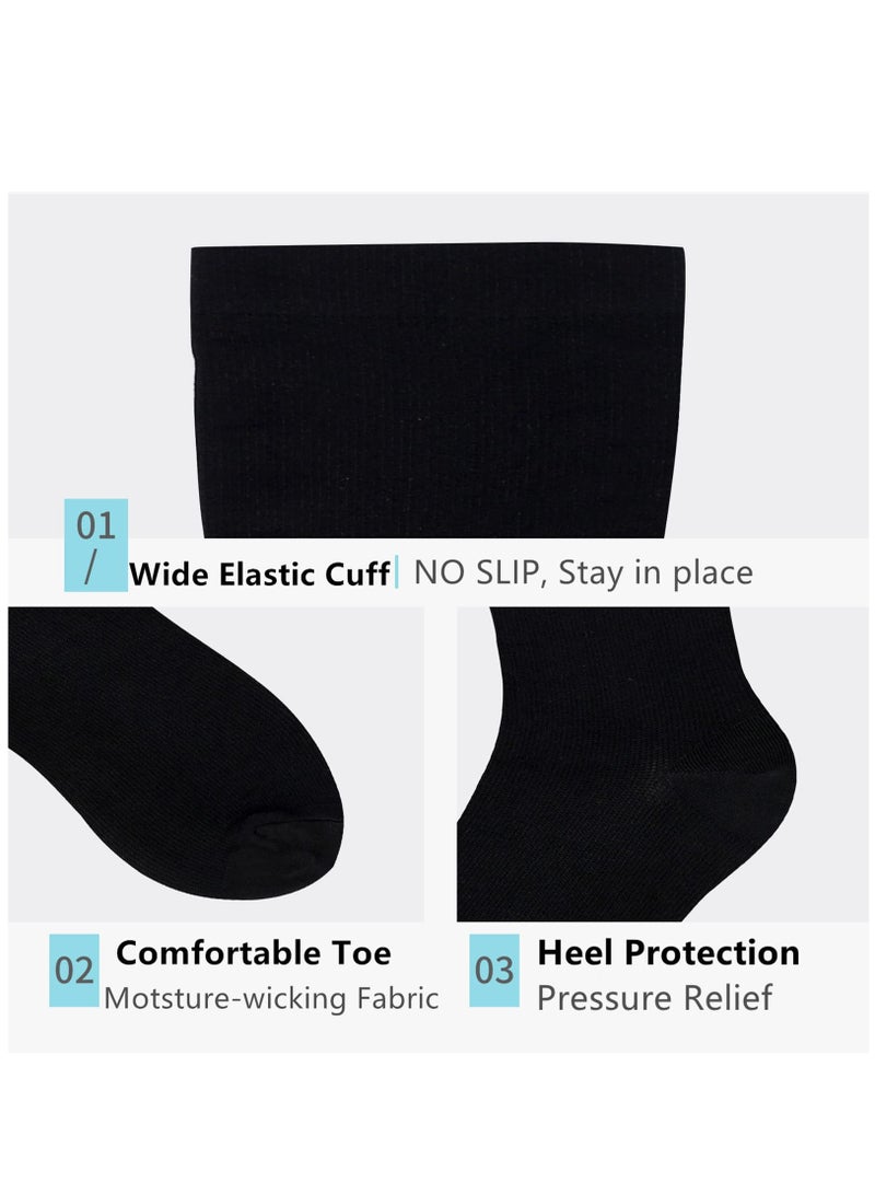 Excefore Wide Calf Compression Socks for Women Men, 2 Pairs Plus Size Extra Large Size Support Socks Stockings Reduces Swelling & Pain for Nurses Running Pregnant Travel Flight 20-25 mmHg  - Image 3