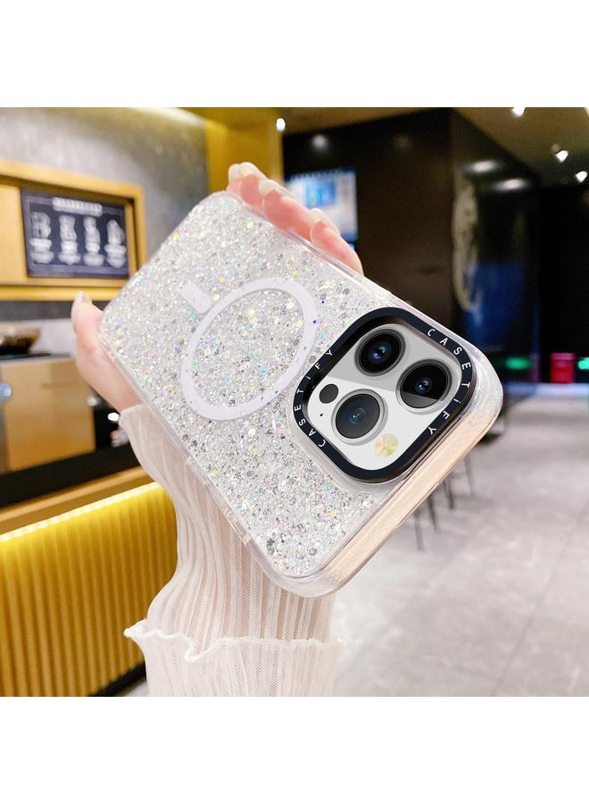 اس-توب جراب هاتف iPhone 15 Pro من Gold Armor MagSafe Glitter Epoxy - Image 4