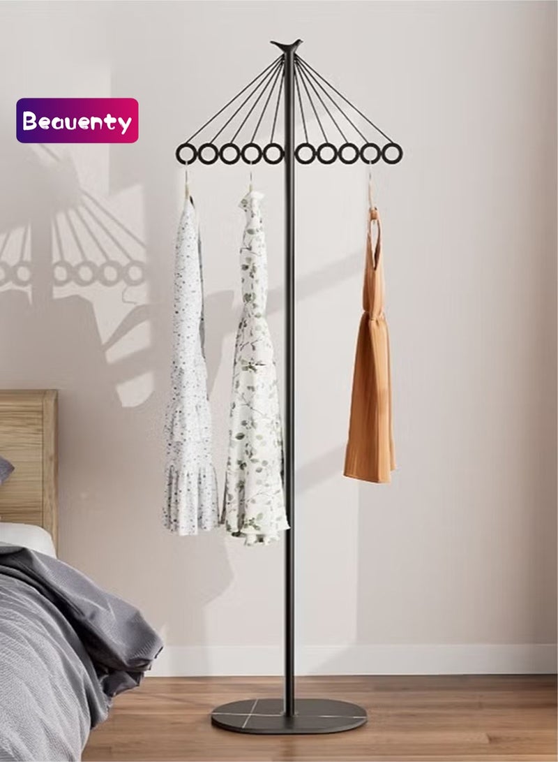 Beauenty Coat Rack Freestanding Clothes Stand Garment Rack Clothes Rack Metal Coat Racks Hanger Stand Clothes Rail Stand Clothes Hanger Organizer with Marble Base for Hanging Clothes, Hats, Bags（Black） - Image 1