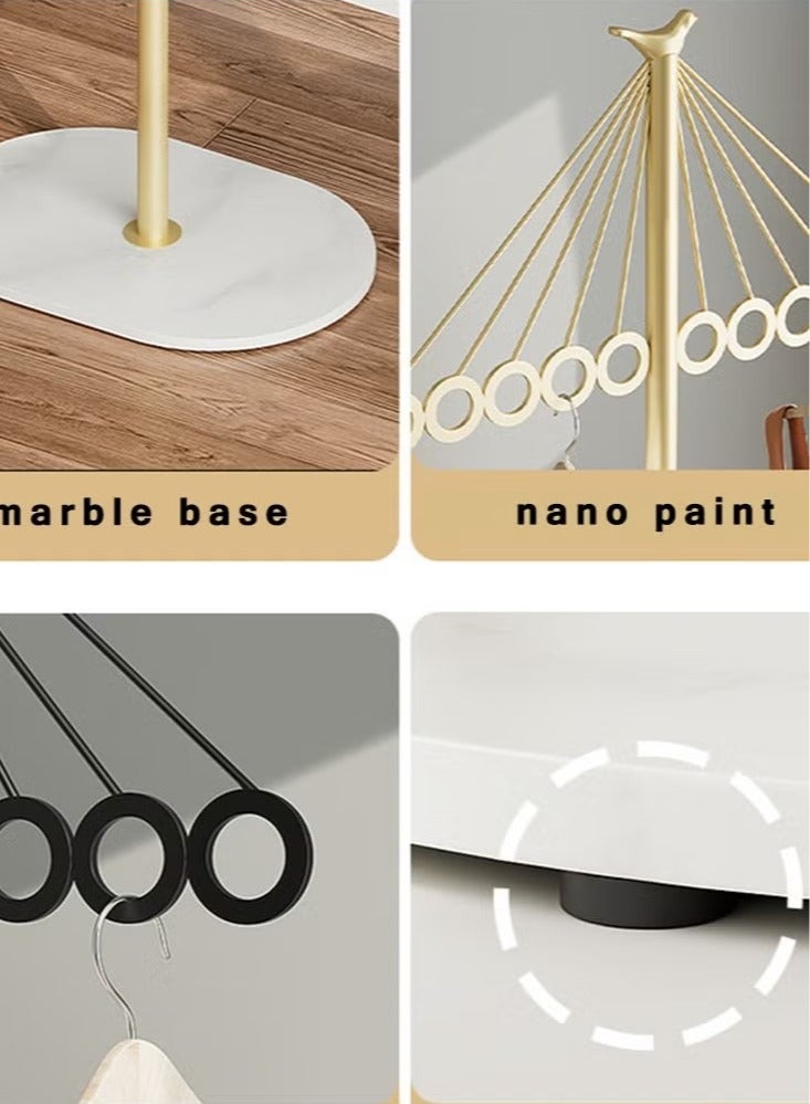 Beauenty Coat Rack Freestanding Clothes Stand Garment Rack Clothes Rack Metal Coat Racks Hanger Stand Clothes Rail Stand Clothes Hanger Organizer with Marble Base for Hanging Clothes, Hats, Bags（Black） - Image 5