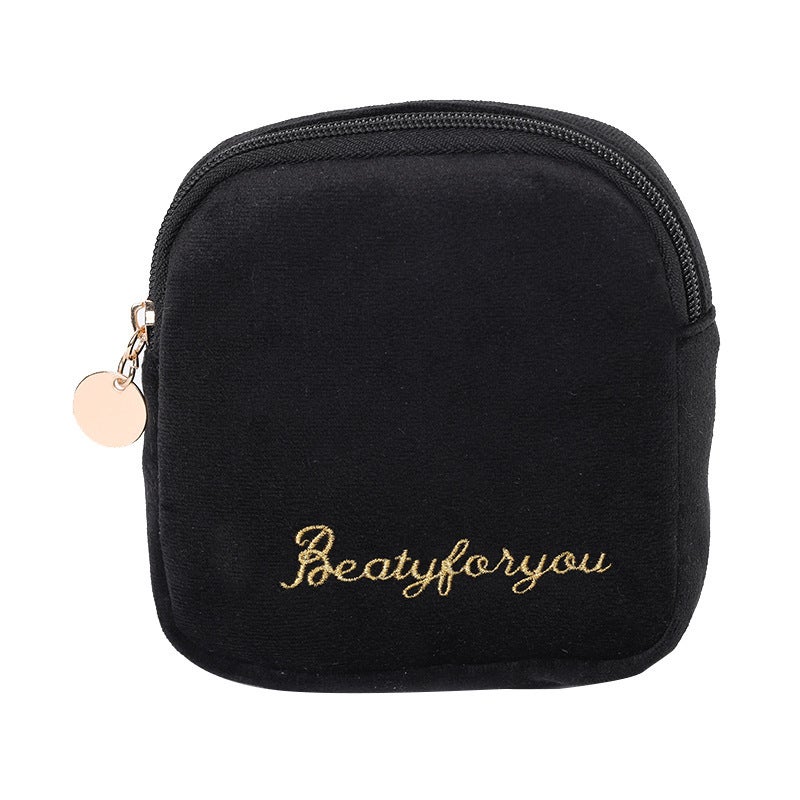 Sanitary Pad Storage Pouch Portable Multi-Functional Classic black [sanitary napkin storage bag]] 