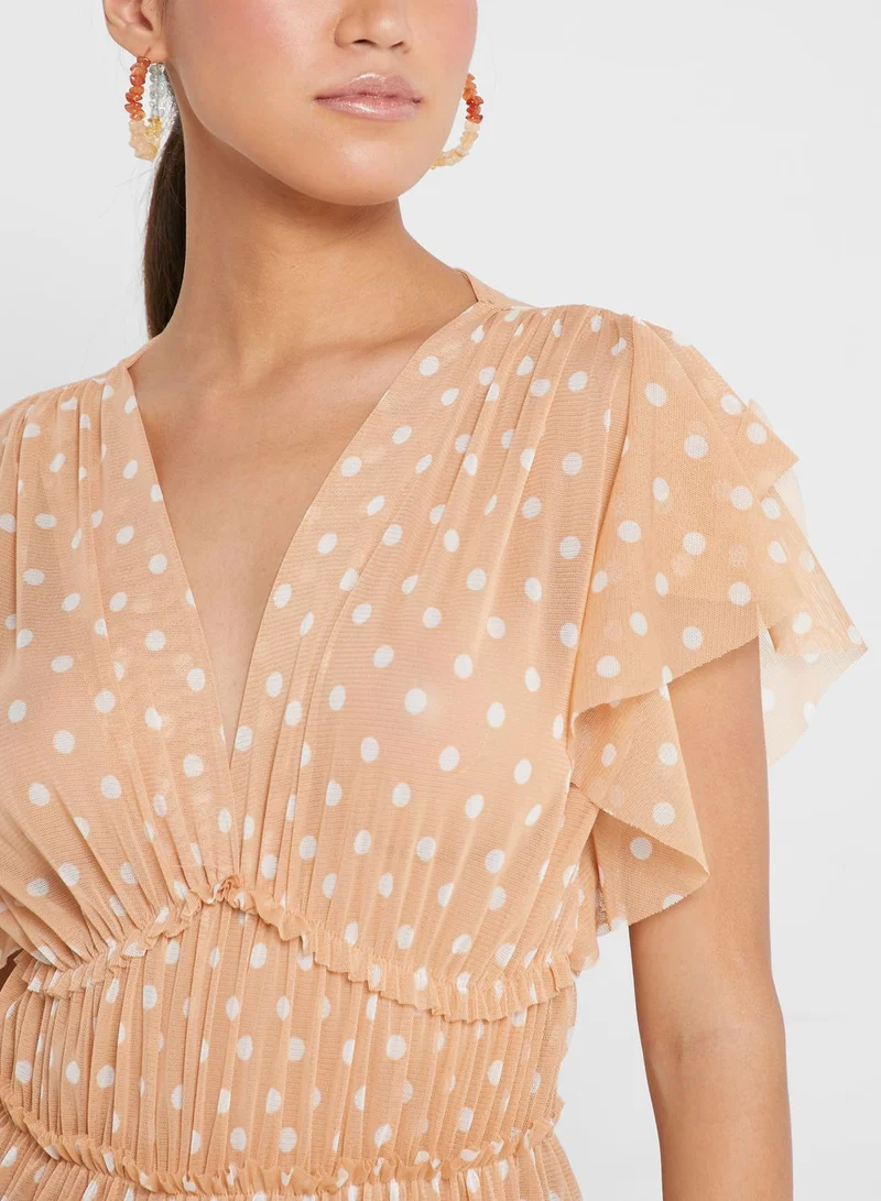 RIVER ISLAND Flute Sleeve Mesh Top
