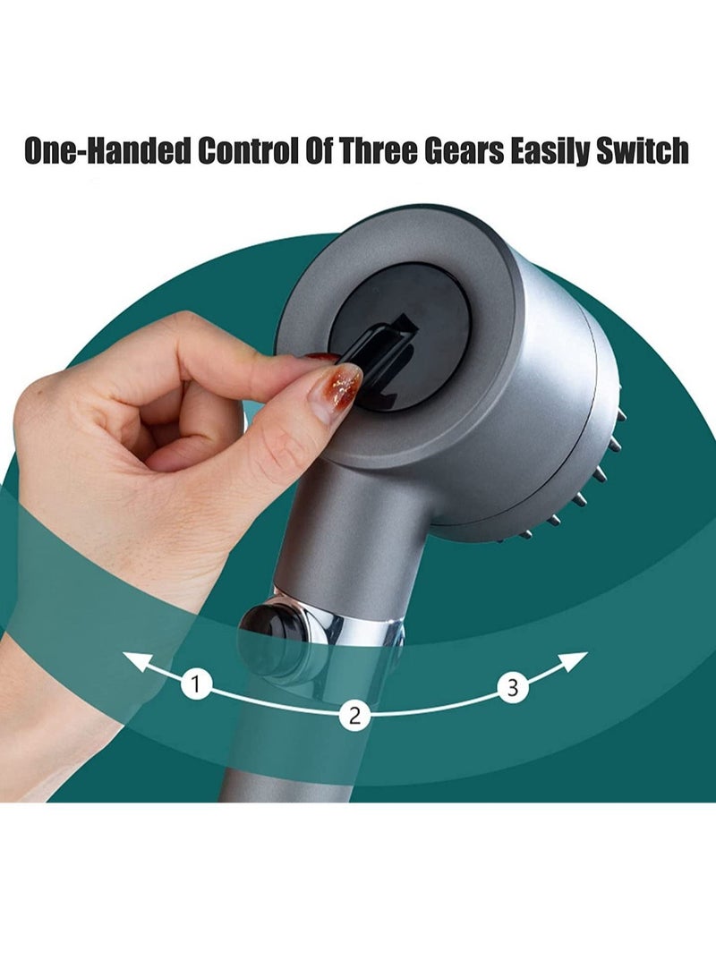 Shower Filter Head High Pressure Bathroom Accessories Set to Remove Chlorine and Impurities, Massages Scalp Anti Hairfall Dry Skin with Hose Holder - Image 3
