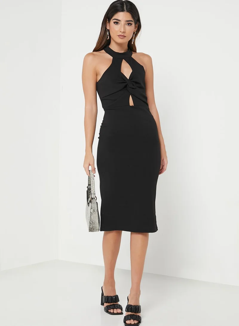 boohoo  Cut Out Detail Knitted Bodycon Dress for Women | Best Price UAE