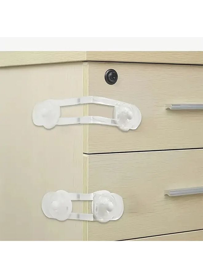 10pcs Heavy Duty Anti Pinch Hasp Latch With Soft Strap Childproof Lock For Cabinets Drawers - Image 5