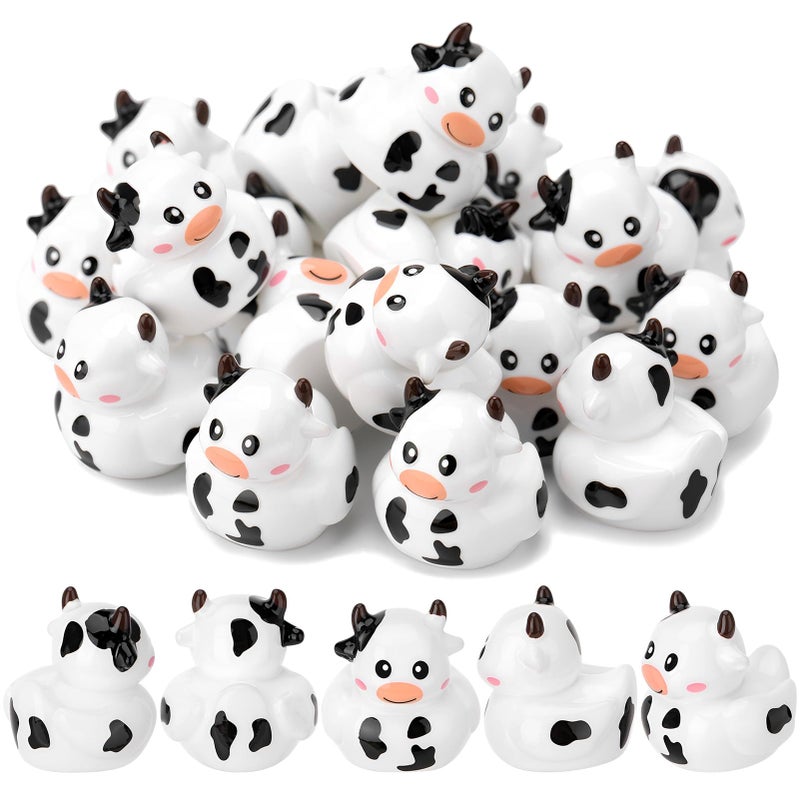 GGSTDDUP 50 Pcs Cow Ducks Toy Figures Mini Cow Resin Ducks Bulk Tiny Cows Figurine Dress up Duck Toy for Party Favors Cow - Image 3