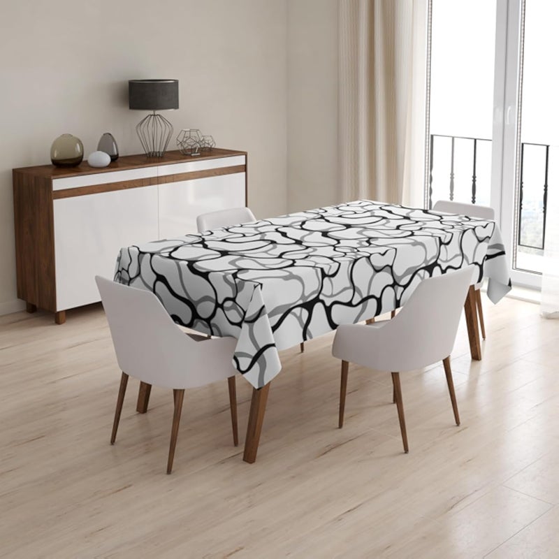 مفرش طاولة فاخر من قماش كارتيلا تي سي-إف دي 0202، بتصميم عصري أنيق، مقاس 130 × 220 سم - أسود