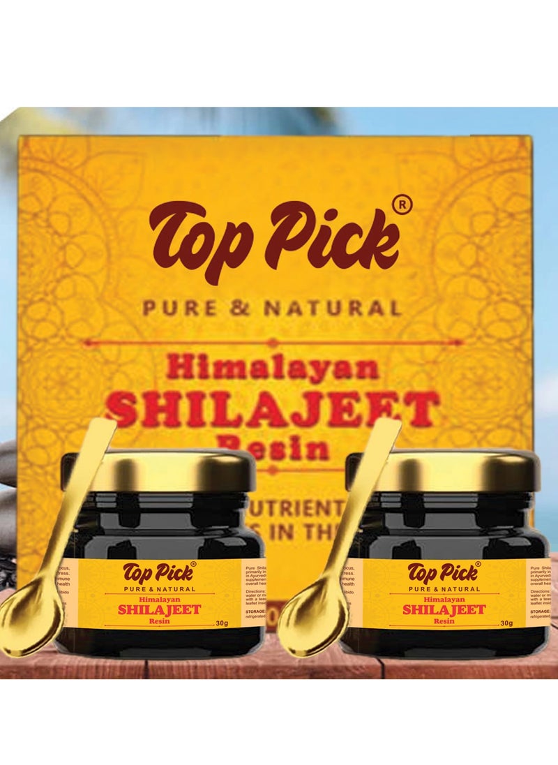Top Pick Himalayan Shilajit Resin 30g - 100% Pure and Natural Pack of 2 