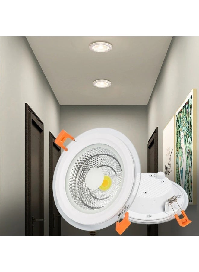الثريات سبوت لايت LED سقف جبس 8 واط – 3 ألوان إضاءة (أبيض بارد / أبيض دافئ / طبيعي) – قطعتين – إضاءة سقفية مخفية موفرة للطاقة – مناسب لغرف المعيشة والممرات والديكور الحديث - Image 2