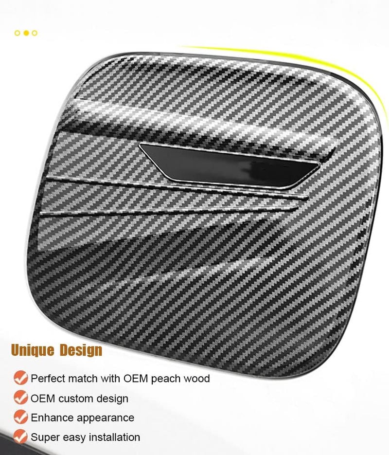 LEXLEY Carbon Fiber Style Gas Cap Trim Cover for Toyota Highlander 2020-2024 - Image 2