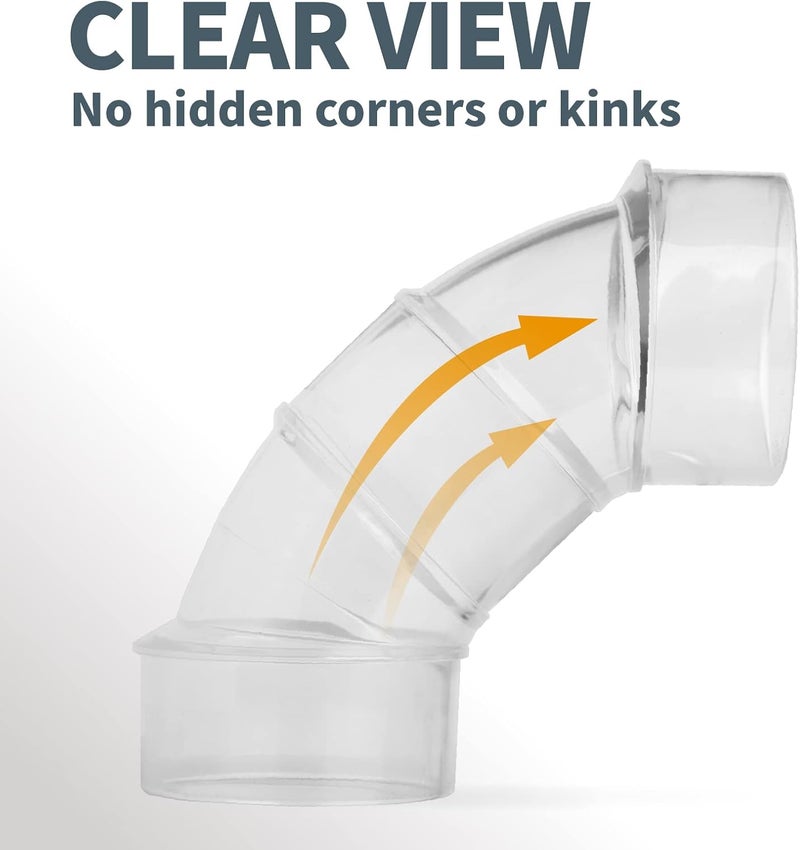 POWERTEC 70336V 2-1/2" OD 90 Degree Elbow - ABS Plastic Dust Collector Connector (Clear) - Image 2