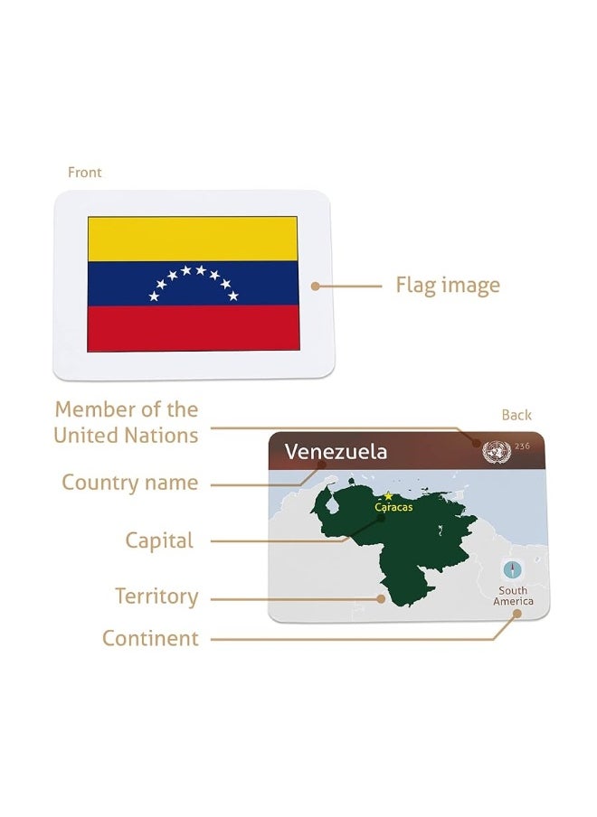 CARDDIA - 242 Complete Collection of Country Flags flashcards (2024 Version) | Sturdy, Water Resistant, Standard Playing Card Size - Image 1